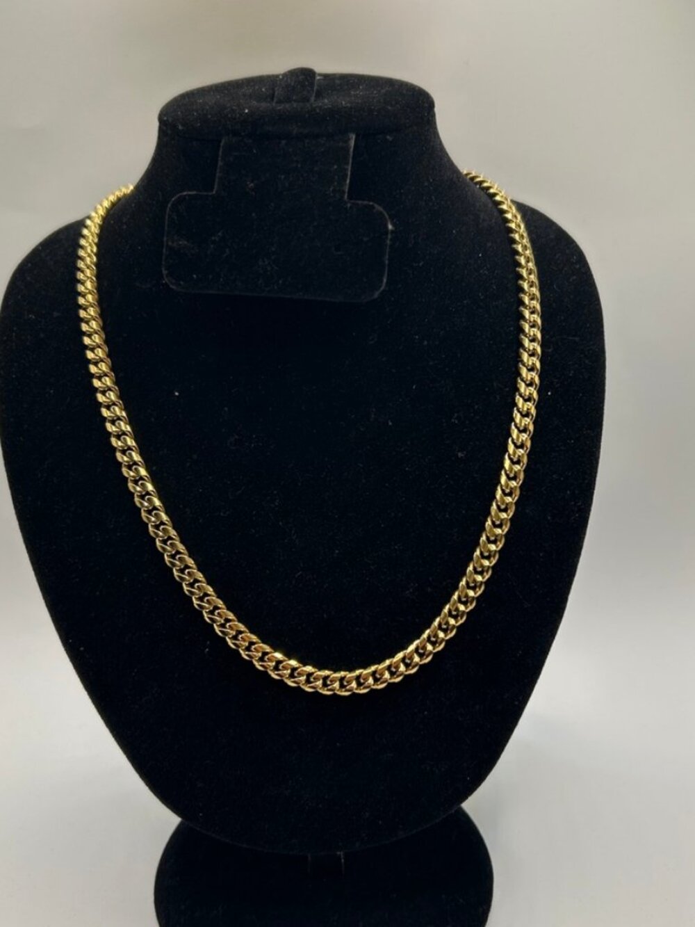 Real Gold Cuban Chain 6mm 24 Inch Plated Stainless Steel Waterproof Mens